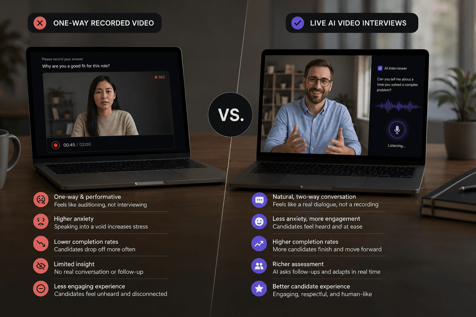 Conversational Voice Interviews vs. One-Way Recorded Video: Which Actually Works?